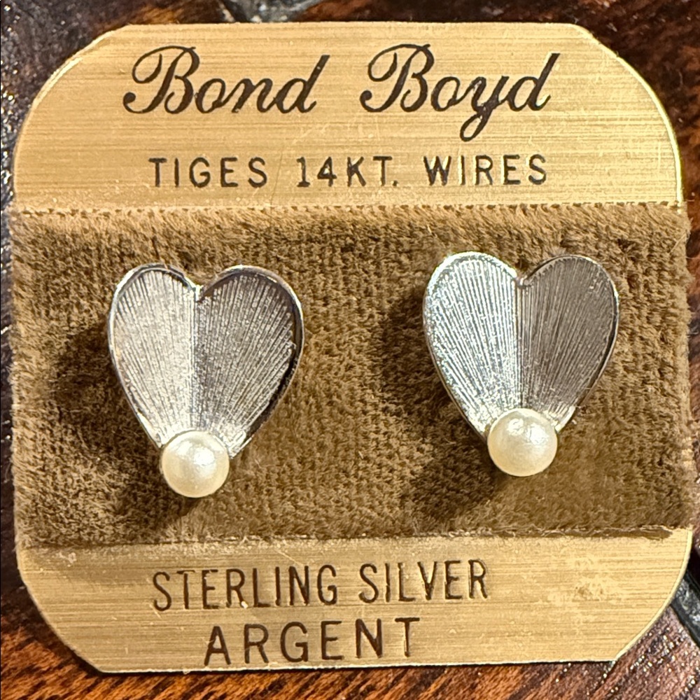 Bond Boyd Sterling Silver Earrings with Pearl Accent